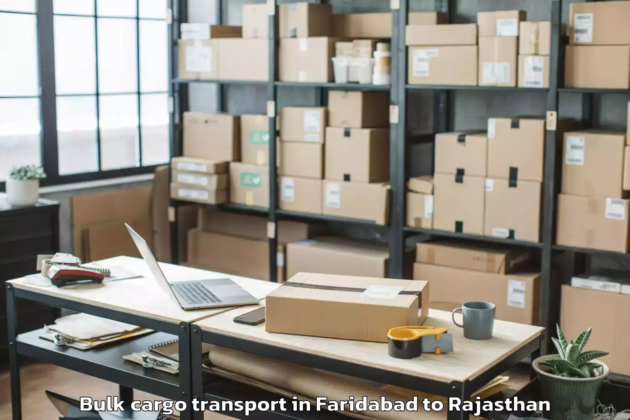 Faridabad to Bijainagar Bulk Cargo Transport Booking